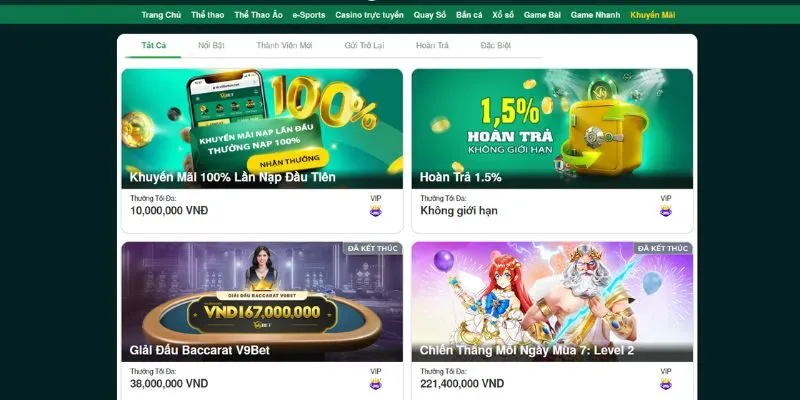 Bắn Cá Miễn Phí với chương trình tặng quà khủng tại V9bet