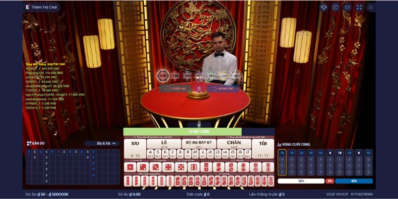 Trải nghiệm game Sicbo Tại V9Bet: Đỉnh cao cá cược xúc xắc 2 Giao diện chơi Sicbo cùng dealer trực tiếp